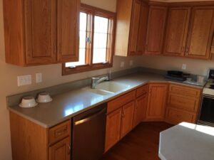 Modern kitchen with solid surface countertops in Springfield, Illinois