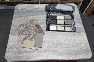 Marble and granite-patterned laminate countertop options for homeowners in Springfield, IL from a local countertop shop in Glenarm, IL.