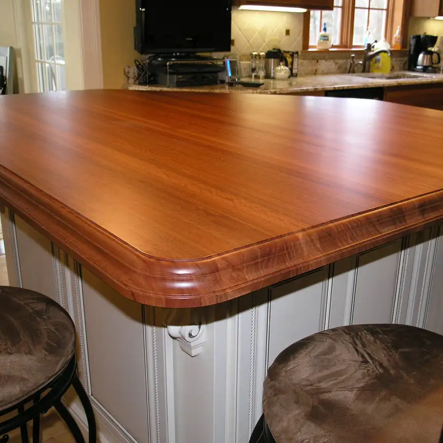 Bally Block Wood Welded butcher block island countertop - beautiful kitchen island that features an EcoLytpus top with an Ogee edge profile - Springfield, IL