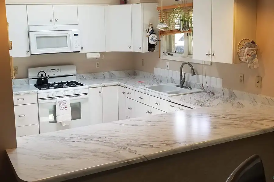Wilsonart® Calacatta marble in the kitchen of a Springfield, IL resident.