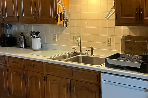 RAY'S COUNTERTOP SHOP INC. - Silver drop-in sink in the kitchen of a Springfield IL, home.