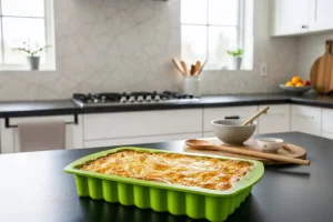 Ray’s Countertop Shop, Inc. —A modern kitchen countertop with food on top in the host’s home of Central IL.